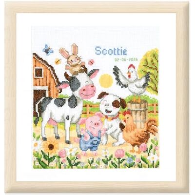 Vervaco Kit Punto Croce Contato ANIMALI DA FATTORIA Annuncio Nascita Punto Croce 20 x 20 cm Regalo Personalizzato Set Fai Da Te Attività Creative Adulti Benvenuto Bambino Cross Stitch Vervaco Kit Punto Croce Contato ANIMALI DA FATTORIA Annuncio Nascita Punto Croce 20 x 20 cm Regalo Personalizzato Set Fai Da Te Attività Creative Adulti Benvenuto Bambino Cross Stitch