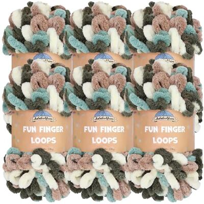 BambooMN JubileeYarn Fun Finger Loops Yarn Jumbo poliestere 100 g/matassa Demeter 6 matasse BambooMN JubileeYarn Fun Finger Loops Yarn Jumbo poliestere 100 g/matassa Demeter 6 matasse