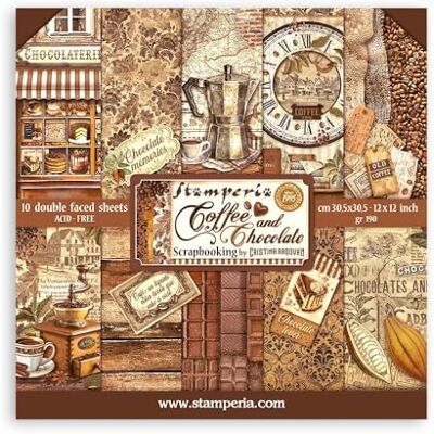 Blocchi di Carta per Album Ricordi "Coffee and Chocolate" - Stamperia Blocchi di Carta per Album Ricordi "Coffee and Chocolate" - Stamperia