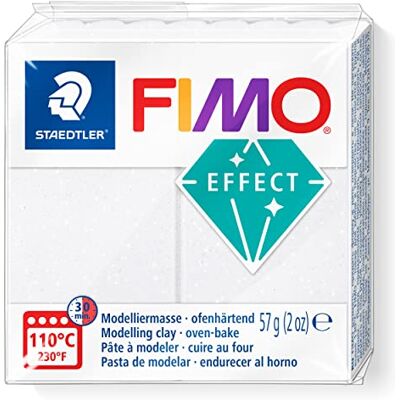Staedtler FIMO effect 8010 Pasta Galaxy – bianco, 57 g Pasta polimerica da forno con particelle di mica per riflesso galaxy – gioielli & decori – Art.-Nr. 8010-002 Staedtler FIMO effect 8010 Pasta Galaxy – bianco, 57 g Pasta polimerica da forno con particelle di mica per riflesso galaxy – gioielli & decori – Art.-Nr. 8010-002