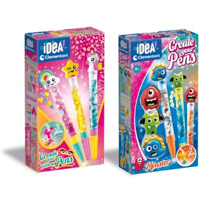 Clementoni Idea Create Your Pens Bundle 6 Penne Fantasy e Monster, Clementoni Idea Create Your Pens Bundle 6 Penne Fantasy e Monster,