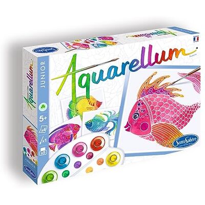Sentosphère Aquarellum Junior 3900046 Set per dipingere con acquerelli con 4 Disegni da colorare, Tema: Pesci Sentosphère Aquarellum Junior 3900046 Set per dipingere con acquerelli con 4 Disegni da colorare, Tema: Pesci