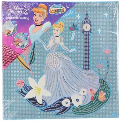 Disney Princess Juego de pintura de Diamante XL con Marco y Todos Los accesorios Licencia Oficial Niños +3 Años Disney Princess Juego de pintura de Diamante XL con Marco y Todos Los accesorios Licencia Oficial Niños +3 Años