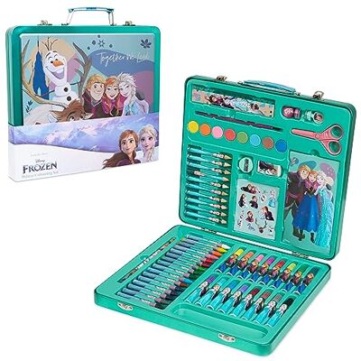 Disney Frozen Valigetta Colori Set da Disegno 60 Pezzi, Kit per Disegnare e Dipingere, Regali Creativi per Bambina (Blu/Multicolore) Disney Frozen Valigetta Colori Set da Disegno 60 Pezzi, Kit per Disegnare e Dipingere, Regali Creativi per Bambina (Blu/Multicolore)