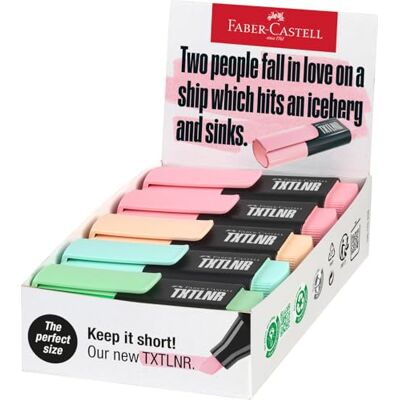 Faber-Castell Set di evidenziatori TXTLNR, 10 pennarelli pastello per bambini e adulti, mini Faber-Castell Set di evidenziatori TXTLNR, 10 pennarelli pastello per bambini e adulti, mini