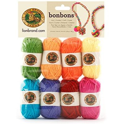 Lion Brand Yarn Company Gomitoli Bonbons, Colori Pastello, Multicolore Lion Brand Yarn Company Gomitoli Bonbons, Colori Pastello, Multicolore
