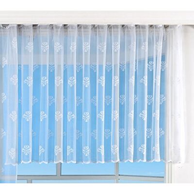 Gardinenbox Jacquard Bogenstore 13142 Nastro arricciato universale, motivo floreale, 145 x 450 cm, colore: Bianco Gardinenbox Jacquard Bogenstore 13142 Nastro arricciato universale, motivo floreale, 145 x 450 cm, colore: Bianco