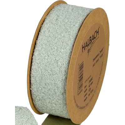 Halbach Seidenbänder Teddy Nastro decorativo in tessuto, larghezza: 40 mm, lunghezza: 10 m, per fai da te e cucire, colore: verde salvia Halbach Seidenbänder Teddy Nastro decorativo in tessuto, larghezza: 40 mm, lunghezza: 10 m, per fai da te e cucire, colore: verde salvia