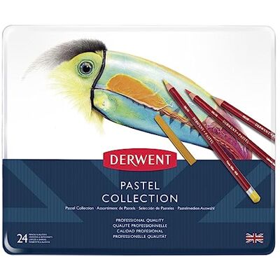 Derwent Pastel Collection Set da 24 Pezzi, 14 x Matite Pastello, 8 x Carboncini Colorati, 1 x Gomma Pane e 1 x Temperino, per Disegnare e Colorare, Qualità Professionale Derwent Pastel Collection Set da 24 Pezzi, 14 x Matite Pastello, 8 x Carboncini Colorati, 1 x Gomma Pane e 1 x Temperino, per Disegnare e Colorare, Qualità Professionale