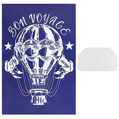 ideen mit herz Stencil con stampa serigrafica motivo + scritta 32,5 cm x 22,5 cm autoadesivo con raschietto ideale per tessuti, legno, vetro, ceramica, carta (palloncino Bon Voyage) ideen mit herz Stencil con stampa serigrafica motivo + scritta 32,5 cm x 22,5 cm autoadesivo con raschietto ideale per tessuti, legno, vetro, ceramica, carta (palloncino Bon Voyage)