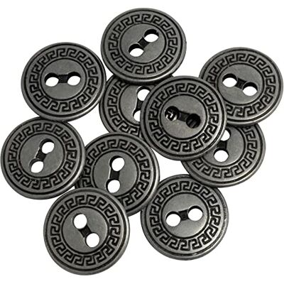 Aerzetix C65517 Set di 10 Bottoni per cucire metallici Ø15mm con 2 fori apertura 2.4mm colore grigio merceria cucito vestiti artigianato jeans Aerzetix C65517 Set di 10 Bottoni per cucire metallici Ø15mm con 2 fori apertura 2.4mm colore grigio merceria cucito vestiti artigianato jeans