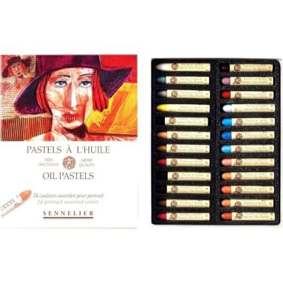 Sennelier Pastels Oil 24 Colours Portrait Made in France Sennelier Pastels Oil 24 Colours Portrait Made in France