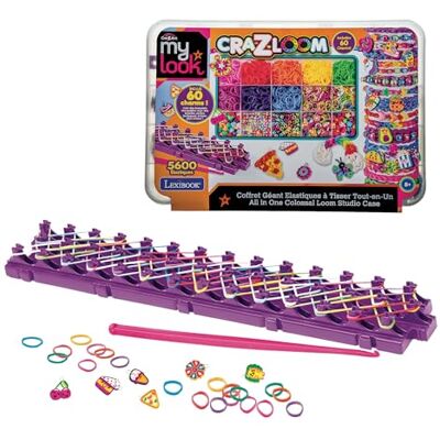 Lexibook , Set Gigante Studio Elastico per Tessitura Tutto-in-Uno, Blu Verde Rosso Giallo Arancione Rosa Viola Nero, Lexibook , Set Gigante Studio Elastico per Tessitura Tutto-in-Uno, Blu Verde Rosso Giallo Arancione Rosa Viola Nero,