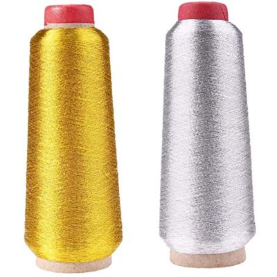 Hotaden Oro e Argento Filetti del ricamo punto croce Computer Discussione 3000m filati per cucire linea tessile di metallo Linea tessuto filato Hotaden Oro e Argento Filetti del ricamo punto croce Computer Discussione 3000m filati per cucire linea tessile di metallo Linea tessuto filato