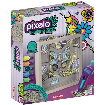 Lansay PIXELO PHOSPHO 3D Glow Monsters Quadro fosforescente 3D da colorare Disegno in rilievo che brilla nell'oscurità Attività creativa bambini dai 7 anni con cornice in legno Lansay PIXELO PHOSPHO 3D Glow Monsters Quadro fosforescente 3D da colorare Disegno in rilievo che brilla nell'oscurità Attività creativa bambini dai 7 anni con cornice in legno