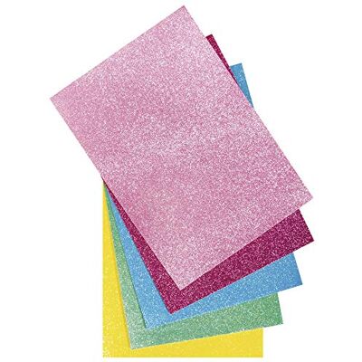 Rayher Feltro glitterato assortito, 21x3x,1cm, 5 colori, bus.blis. 5fogli, Rayher Feltro glitterato assortito, 21x3x,1cm, 5 colori, bus.blis. 5fogli,