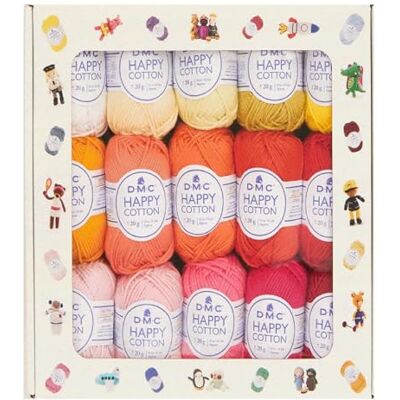 DMC Set da 30 gomitoli Happy Cotton Amigurumi 30 colori 100% cotone DMC Set da 30 gomitoli Happy Cotton Amigurumi 30 colori 100% cotone