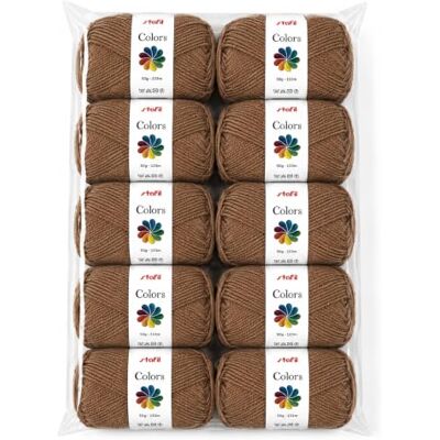 Stafil Colors Set da 10 Gomitoli Colore cammello scuro – 10 Gomitoli da 50 g (500 g Totali) – Lana Acrilica per Uncinetto, Maglia, Amigurumi, Crochet e Lavori Creativi Stafil Colors Set da 10 Gomitoli Colore cammello scuro – 10 Gomitoli da 50 g (500 g Totali) – Lana Acrilica per Uncinetto, Maglia, Amigurumi, Crochet e Lavori Creativi