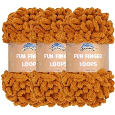 BambooMN JubileeYarn Fun Finger Loops Filato in poliestere Jumbo Weight Loop – 100 g/matassa – Chocolatier – 3 matasse BambooMN JubileeYarn Fun Finger Loops Filato in poliestere Jumbo Weight Loop – 100 g/matassa – Chocolatier – 3 matasse