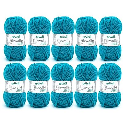 120 Gründl Felting Wool Uni (Lana per infeltrire, Lavorare a Maglia e all'Uncinetto, Filato di Pura Lana Vergine al 100%, 50 g / 50 m, Dimensioni dell'ago: 8-9, 10 x 50 g), Turquoise Green 120 Gründl Felting Wool Uni (Lana per infeltrire, Lavorare a Maglia e all'Uncinetto, Filato di Pura Lana Vergine al 100%, 50 g / 50 m, Dimensioni dell'ago: 8-9, 10 x 50 g), Turquoise Green