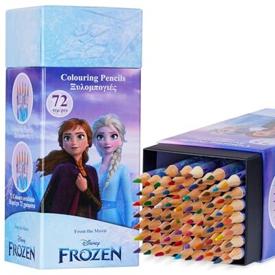Disney Matite Colorate Bambini Set di Pastelli Colorati Bambini per Disegnare e Colorare, Colori Assortiti, 72 Pezzi (Viola Frozen) Disney Matite Colorate Bambini Set di Pastelli Colorati Bambini per Disegnare e Colorare, Colori Assortiti, 72 Pezzi (Viola Frozen)