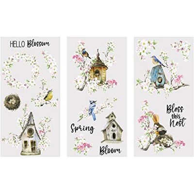 Thymeless Designs (Birds at Home) Trasferimenti per decorazioni per la casa, 3 fogli di design, 15,2 x 30,5 cm, adesivi per mobili e artigianato, da Thymeless Designs (Birds at Home) Trasferimenti per decorazioni per la casa, 3 fogli di design, 15,2 x 30,5 cm, adesivi per mobili e artigianato, da