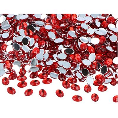 INNSPIRO Gemelli decorativi acrilici ovali rosso 6 x 8 mm. 5000 u.Ca. INNSPIRO Gemelli decorativi acrilici ovali rosso 6 x 8 mm. 5000 u.Ca.