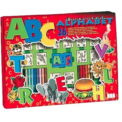 Multiprint Mumtiprint 1932M Scatola Regalo con Timbri dell'Alfabeto in Legno e Gomma da Stampare e Colorare Multiprint Mumtiprint 1932M Scatola Regalo con Timbri dell'Alfabeto in Legno e Gomma da Stampare e Colorare
