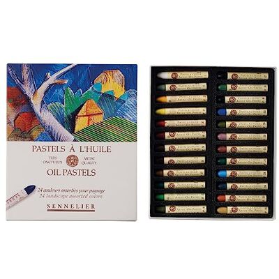 Sennelier Set di pastelli a olio, 24 pezzi (confezione da 1), paesaggio Sennelier Set di pastelli a olio, 24 pezzi (confezione da 1), paesaggio