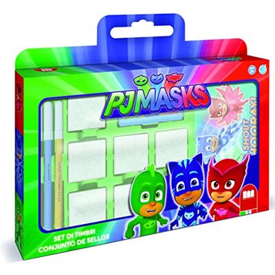 Multiprint Valigetta 7 Timbri per Bambini Pj Mask, 100% Made in Italy, Set Timbrini Bimbi Personalizzati, in Legno e Gomma Naturale, Inchiostro Lavabile Atossico, Idea Regalo, Art.0 Multiprint Valigetta 7 Timbri per Bambini Pj Mask, 100% Made in Italy, Set Timbrini Bimbi Personalizzati, in Legno e Gomma Naturale, Inchiostro Lavabile Atossico, Idea Regalo, Art.0