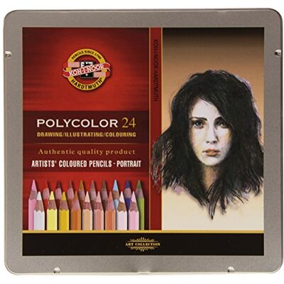 Koh-I-Noor Polycolor, Set di matite colorate da disegno, 24 pz. , Modelli/Colori Assortiti, 1 Pezzo Koh-I-Noor Polycolor, Set di matite colorate da disegno, 24 pz. , Modelli/Colori Assortiti, 1 Pezzo