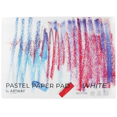 ArtWay Blocco di carta formato A4, ideale per pastelli morbidi, pastelli, matite pastello, grafite e carbone, 48 faccie/24 fogli di carta pastello da 160 g/m², bianco ArtWay Blocco di carta formato A4, ideale per pastelli morbidi, pastelli, matite pastello, grafite e carbone, 48 faccie/24 fogli di carta pastello da 160 g/m², bianco