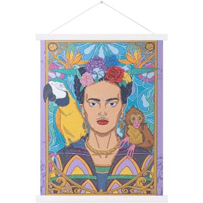ART Scroll il Kit Diamond Painting Originale, Frida Kahlo, Decorazione da Parete con Diamantini in Resina e Aste in Legno per Appenderlo, 40x50cm, ART Scroll il Kit Diamond Painting Originale, Frida Kahlo, Decorazione da Parete con Diamantini in Resina e Aste in Legno per Appenderlo, 40x50cm,