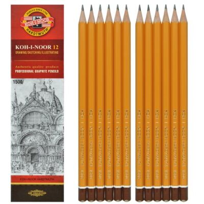 Koh-I-Noor Lot de 6 crayons Graphite de 12-4B professionnel Koh-I-Noor Lot de 6 crayons Graphite de 12-4B professionnel