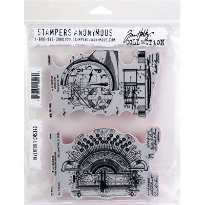 Stampers Anonymous Tim Holtz Cling Stamps 7"X8.5"-Inventor 1 RBBR Stamp Set, Altro, Taglia unica Stampers Anonymous Tim Holtz Cling Stamps 7"X8.5"-Inventor 1 RBBR Stamp Set, Altro, Taglia unica