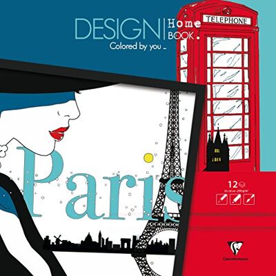 Clairefontaine Blocco "Design Home Book" da 12 fogli stampati 250g/m² da colorare misura 30x30cm Hobby creativi e colorare Adulti e Bambini Tema Città 6 Motivi x2 Fles Clairefontaine Blocco "Design Home Book" da 12 fogli stampati 250g/m² da colorare misura 30x30cm Hobby creativi e colorare Adulti e Bambini Tema Città 6 Motivi x2 Fles