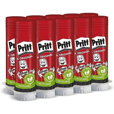 Pritt Colla Stick 10 x 43g, Colla per bambini sicura e affidabile, Adesivo per lavoretti e fai da te, con una tenuta forte per uso scuola e ufficio, 10 stick x 43g Pritt Colla Stick 10 x 43g, Colla per bambini sicura e affidabile, Adesivo per lavoretti e fai da te, con una tenuta forte per uso scuola e ufficio, 10 stick x 43g