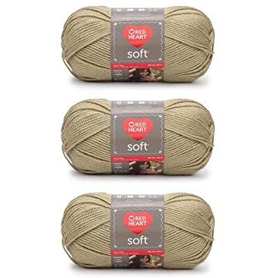 Red Heart Filati acrilici, grano, confezione da 3 Red Heart Filati acrilici, grano, confezione da 3