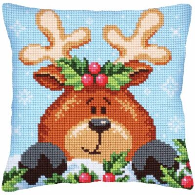 ART Cuscino a punto croce, in cotone, multicolore, 40 x 40 cm ART Cuscino a punto croce, in cotone, multicolore, 40 x 40 cm