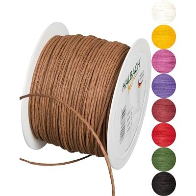 Halbach Seidenbänder Filo di carta riciclata con filo, larghezza 2 mm, lunghezza 100 m, cordoncino di carta per fai da te e per la floristica, filo per fai da te per idee creative, colore: marrone Halbach Seidenbänder Filo di carta riciclata con filo, larghezza 2 mm, lunghezza 100 m, cordoncino di carta per fai da te e per la floristica, filo per fai da te per idee creative, colore: marrone