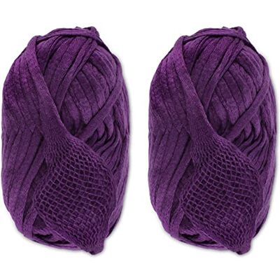 BambooMN JubileeYarn Gomitolo di filato a rete in acrilico, 200 g/matassa, viola, 2 matasse BambooMN JubileeYarn Gomitolo di filato a rete in acrilico, 200 g/matassa, viola, 2 matasse