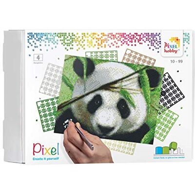 Pracht Creatives Hobby Pixel Panda da regalo a mosaico per bambini, immagine pixel grande circa 20,3 x 25,4 cm, semplice sistema a innesto con sassolini in bioplastica, senza stirare e incollare Pracht Creatives Hobby Pixel Panda da regalo a mosaico per bambini, immagine pixel grande circa 20,3 x 25,4 cm, semplice sistema a innesto con sassolini in bioplastica, senza stirare e incollare