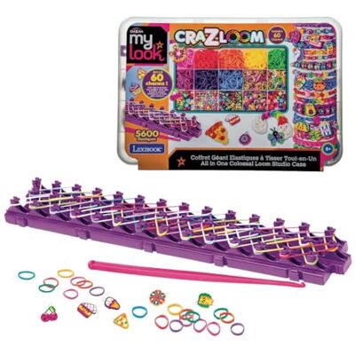 Lexibook , Set Gigante Studio Elastico per Tessitura Tutto-in-Uno, Blu Verde Rosso Giallo Arancione Rosa Viola Nero, Lexibook , Set Gigante Studio Elastico per Tessitura Tutto-in-Uno, Blu Verde Rosso Giallo Arancione Rosa Viola Nero,