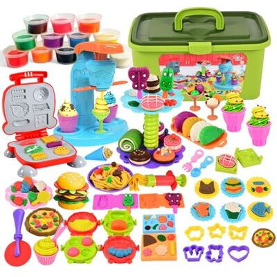 UCAMP Formine per Plastilina, 65 Pezzi Pasta Modellabile, Include 12 Vasetti, Giochi per Ragazzi e Ragazze dai 3 ai 12 Anni UCAMP Formine per Plastilina, 65 Pezzi Pasta Modellabile, Include 12 Vasetti, Giochi per Ragazzi e Ragazze dai 3 ai 12 Anni
