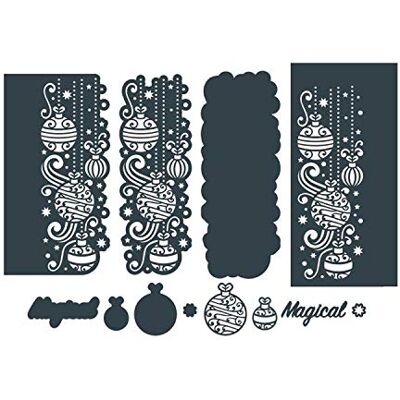 The Paper Boutique Fustella a forma di palline magiche, in metallo, 15,6 x 6 cm The Paper Boutique Fustella a forma di palline magiche, in metallo, 15,6 x 6 cm