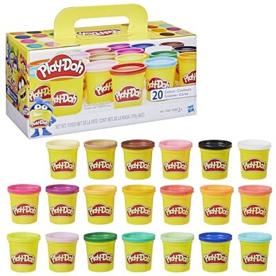 Play-Doh , 20 Pots de Pâte à Modeler avec des Couleurs Différentes, Jeu Éducatif pour Filles et Garçons dès 2 Ans, Cadeau pour Anniversaire, Activité Créative Play-Doh , 20 Pots de Pâte à Modeler avec des Couleurs Différentes, Jeu Éducatif pour Filles et Garçons dès 2 Ans, Cadeau pour Anniversaire, Activité Créative