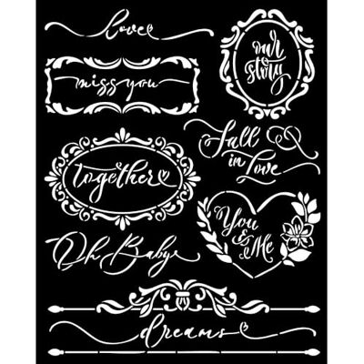 Stamperia Stencil Romance Forever, 20 x 25 cm, Crema Stamperia Stencil Romance Forever, 20 x 25 cm, Crema