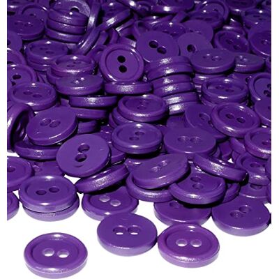 Aerzetix C56331 Set di 100 Bottoni rotondi per cucito Ø11.5x2.2mm con 2 fori diametro apertura 2mm colore viola scuro in plastica hobby creativo decorazione cucire merceria moda Aerzetix C56331 Set di 100 Bottoni rotondi per cucito Ø11.5x2.2mm con 2 fori diametro apertura 2mm colore viola scuro in plastica hobby creativo decorazione cucire merceria moda