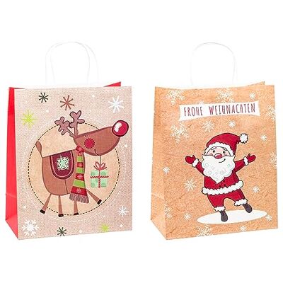 TSI Sacchetti Regalo - Serie 1 Carta Kraft Natale 6 TSI Sacchetti Regalo - Serie 1 Carta Kraft Natale 6