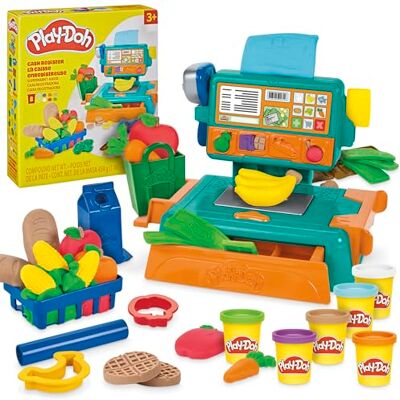 Play-Doh Caisse enregistreuse, Coffret de pâte à Modeler, 23 Accessoires, Loisirs créatifs pour Enfants, dès 3 Ans Play-Doh Caisse enregistreuse, Coffret de pâte à Modeler, 23 Accessoires, Loisirs créatifs pour Enfants, dès 3 Ans